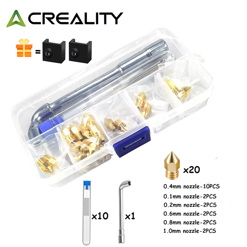 Creality Printer Ender 3 - CREALITY 20 Pcs MK8 Brass Nozzle