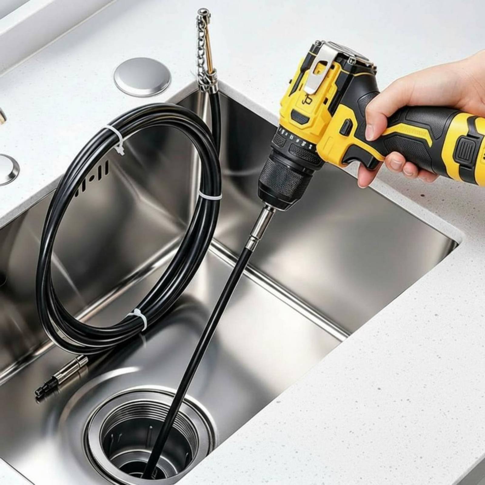Drain Snake Flexible - Chain Drain Snake Multi-Purpose Use Pipe